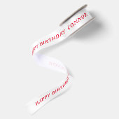 En Satin Ruban rouge anniversaire avec nom (Dos)