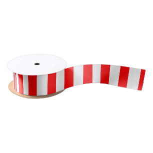 En Satin Ruban rouge et blanc de taille moyenne