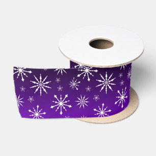 En Satin Ruban satiné à flocon de neige violet/noir