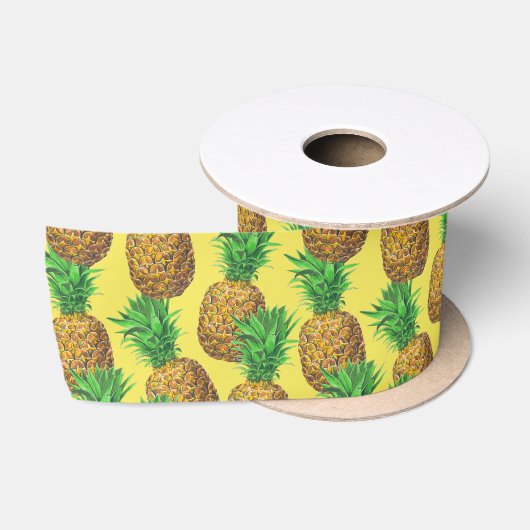 En Satin Ruban satiné aux ananas (Bobine)