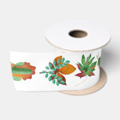 En Satin Ruban satiné Cactus et Feuille (Bobine)