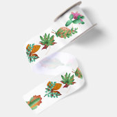 En Satin Ruban satiné Cactus et Feuille (Dos)