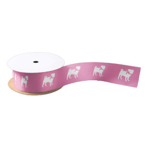 En Satin Ruban satiné Chien carlin Chien Puppy