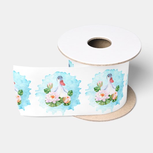 En Satin Ruban satiné de canard heureux (Bobine)