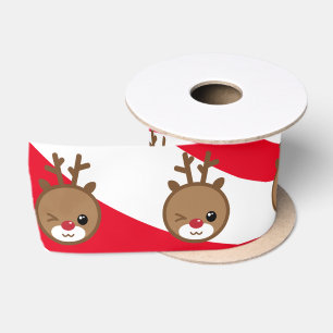 En Satin Ruban satiné Kawaii Reindeer