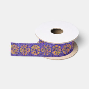 EN SATIN RUBAN SATINÉ LARGEUR 1,5" MOSAÏQUE LABYRINTHE