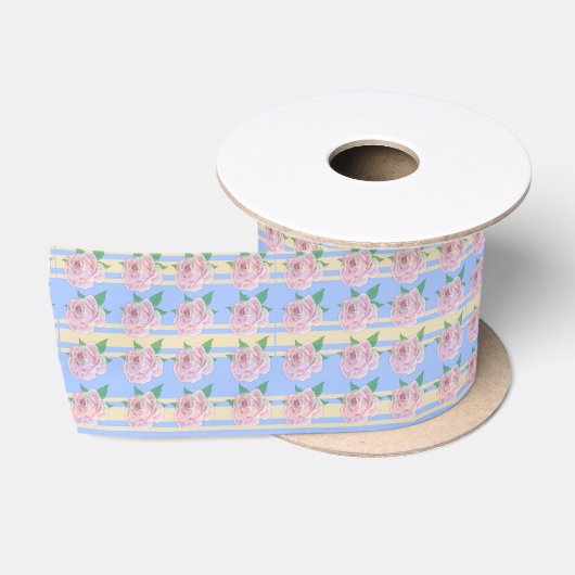 En Satin Ruban satiné Rose bleu Régence (Bobine)
