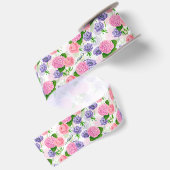 En Satin Ruban satiné Tit oiseau et fleurs (Dos)