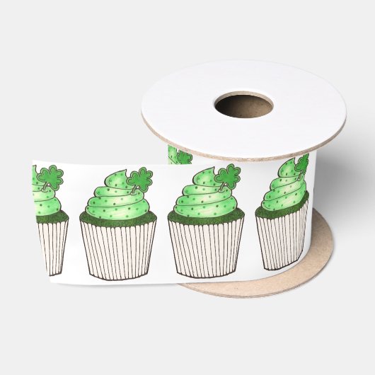 En Satin Ruban Shamrock vert Cupcake Saint Patrick's Day (Bobine)