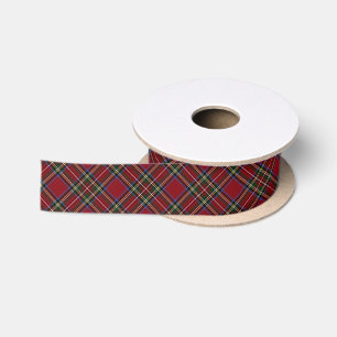 En Satin Ruban Tartan Rouge Classique