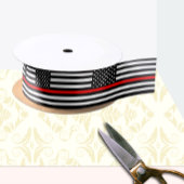 En Satin ruban Thin Red Line, pompier drapeau américain / É