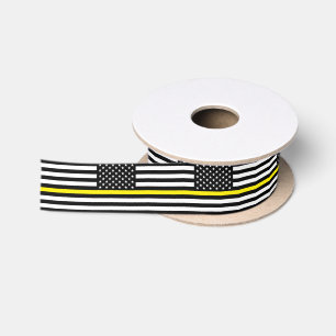 En Satin ruban Thin Yellow Line, dispatchers Drapeau Améric