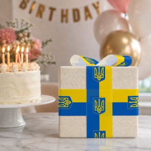 En Satin Ruban Ukraine, Tryzub, Patriotique, Drapeau ukrain