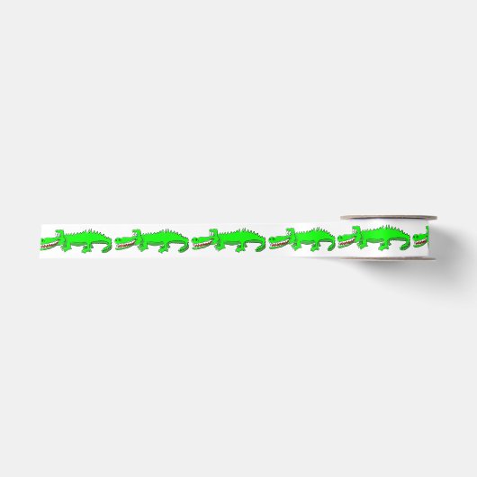 En Satin Ruban vert clair d'amusement de crocodile de bande (Devant)