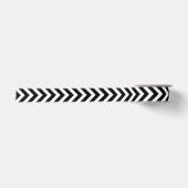 En Satin Ruban vertical Chevron noir et blanc (Devant)