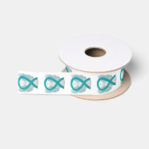 En Satin Sensibilisation turquoise Angels de ruban Dessins