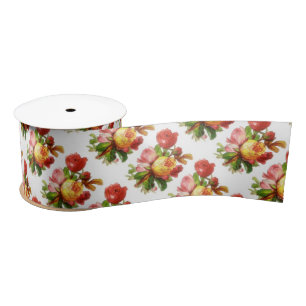 En Satin Thé Rose anglais Thé Party Ruban
