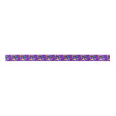 En Satin Vibrant Purple Abstrait Spool floral de ruban (Devant)