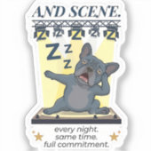 En Scene Grappige Franse Bulldog Sticker (Voorkant)