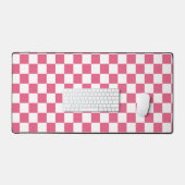  en sfeervol geruit in roze en wit bureaumat (Keyboard & Muis)