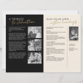 En souvenir affectueux Programme mémorial élégant  (Dos)
