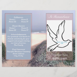 En souvenir Programme funéraire pli simple