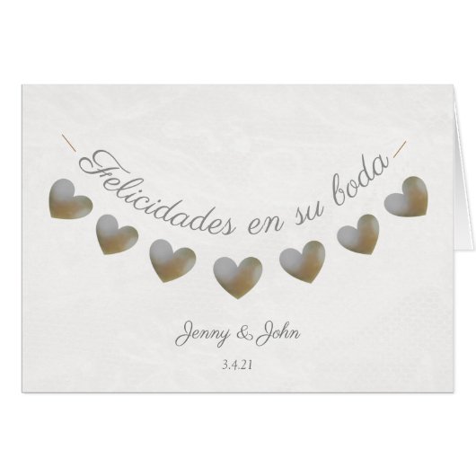 en su boda tarjeta de matrimonio de felicidades (Devant horizontal)
