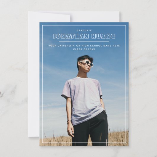 En suspens | Faire-part de graduation photo tendan (Devant)