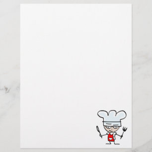 En-tête avec dessin du chef - papeterie Cuisine