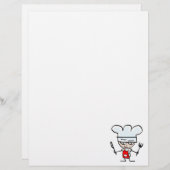 En-tête avec dessin du chef - papeterie Cuisine (Devant / Derrière)