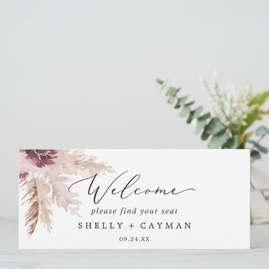 En-tête d'accueil de la carte de siège Boho Pampas (Debout devant)