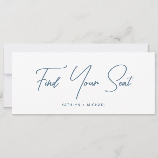 En-tête de graphique de siège Carte de script bleu (Devant)