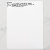 En-tête de la lettre d'affaires sur la feuille de  (Devant)