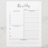 En-tête de la lettre de planification quotidienne (Dos)