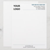 En-tête de la lettre d'informations sur le nom du (Devant / Derrière)