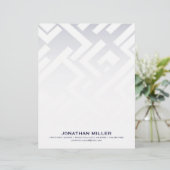 En-tête de la lettre en forme géométrique bleue de (Debout devant)