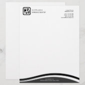 En-tête de la lettre moderne Monogram Grey (Devant / Derrière)