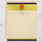 EN-TÊTE DE LETTRE 麻の葉文様のエレガントなレターヘッド(ロゴ付き) (Devant / Derrière)