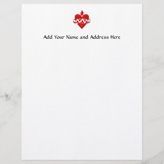 En-tête De Lettre "3-D" Sacré Coeur de Jésus (Devant)