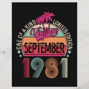 En-tête De Lettre 40 ans Vintage sept 1981 40e anniversaire