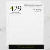 En-tête De Lettre 429 Entreprises électriques (Devant / Derrière)