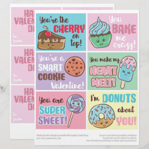 En-tête De Lettre 6 Soins sucrés Enfants Salle de classe Valentines