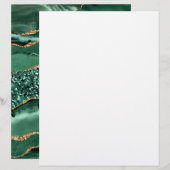 En-tête De Lettre Agate Green Gold Parties scintillant Geode Marbre  (Devant / Derrière)