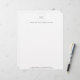 En-tête De Lettre Ajoutez Votre Logo Minimaliste Blanc Professionnel
