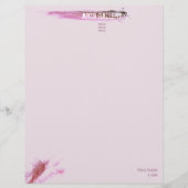 En-tête De Lettre Amiable Brosse rose Tirages Tirage À Main (Devant)