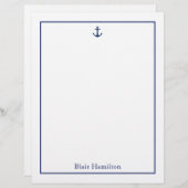 En-tête De Lettre Ancre de la marine (Devant / Derrière)