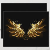 En-tête De Lettre Ange d'or sur arrière - plan noir (Devant / Derrière)