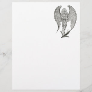 En-tête De Lettre Angel , Art au crayon , design noir et blanc