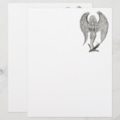 En-tête De Lettre Angel, Crayon, design noir et blanc (Devant / Derrière)