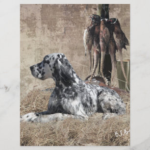 En-tête De Lettre Anglais Setter, Poster de Tapisserie de chasse de